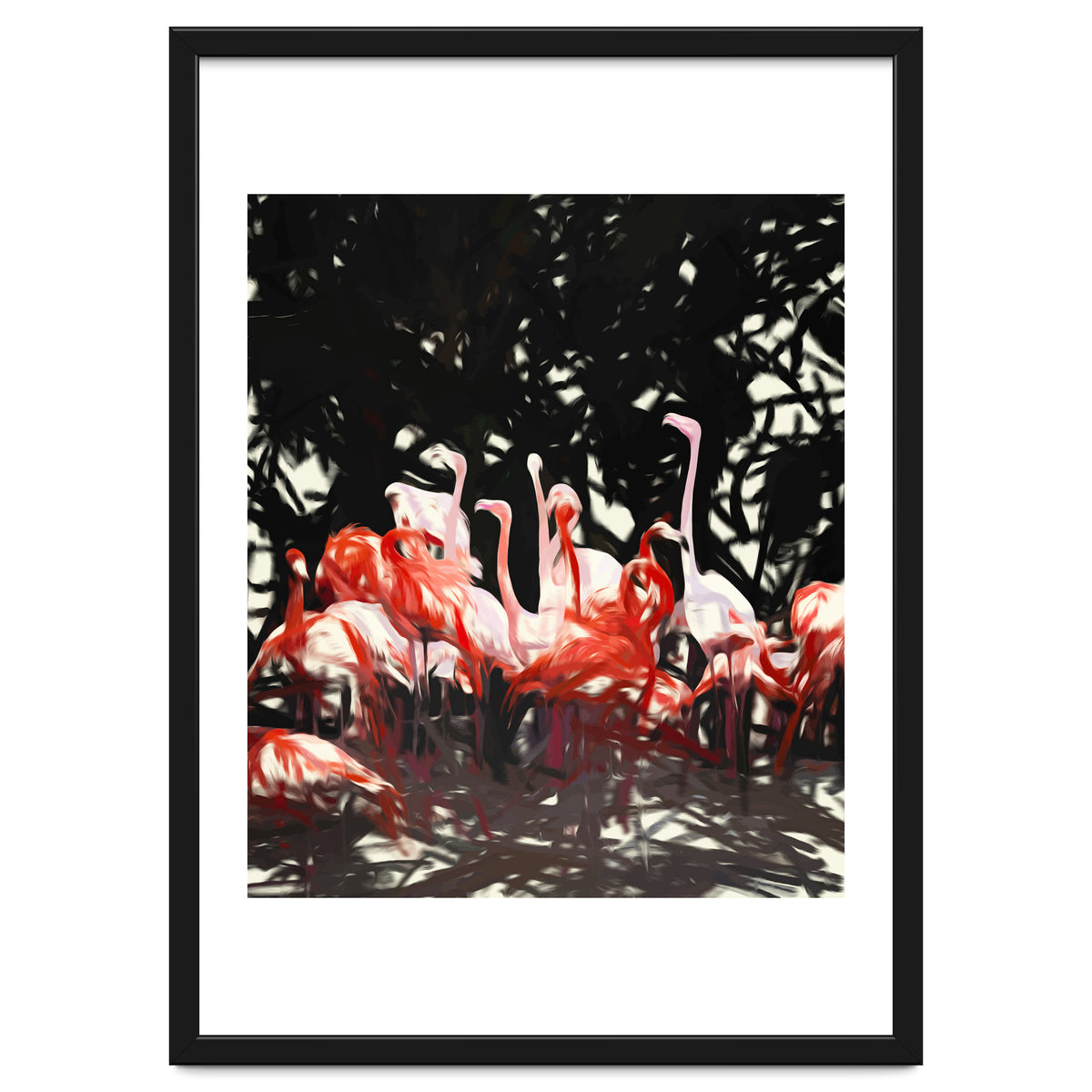 Flamingoes Under The Banyan Tree
