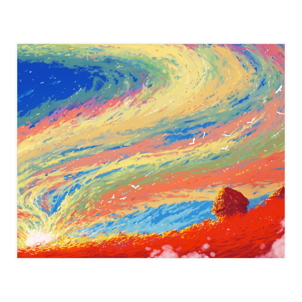 Haystacks At Sunset Reimagined (Print Only)