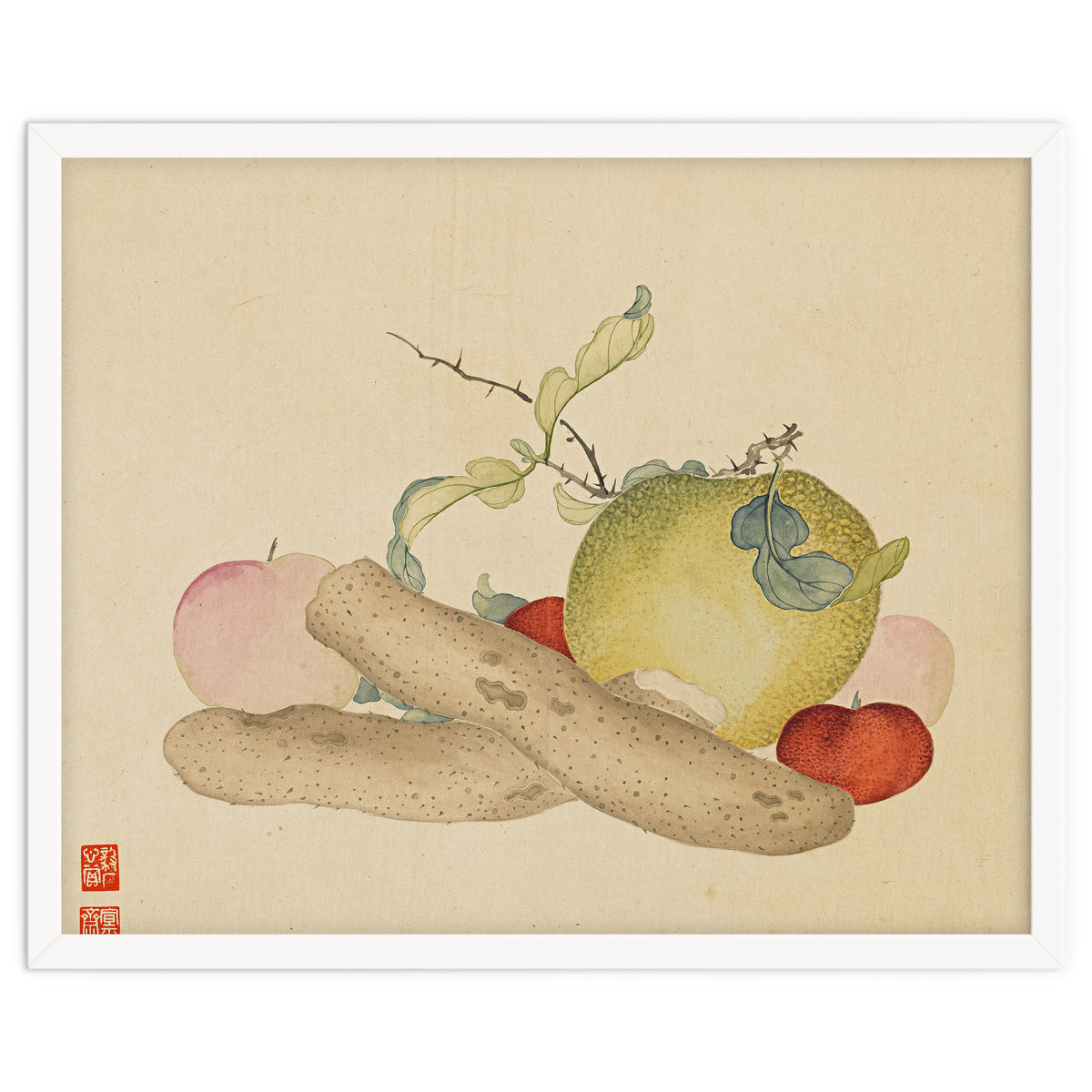 Wang Chengyu~flowers And Vegetables, Vegetables, Fruits, Yam, Apple, Pear