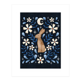 Floral Folk Art Hare (Print Only) thumbnail