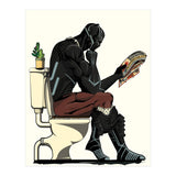 Black Panther on the Toilet, funny bathroom humour (Print Only) thumbnail