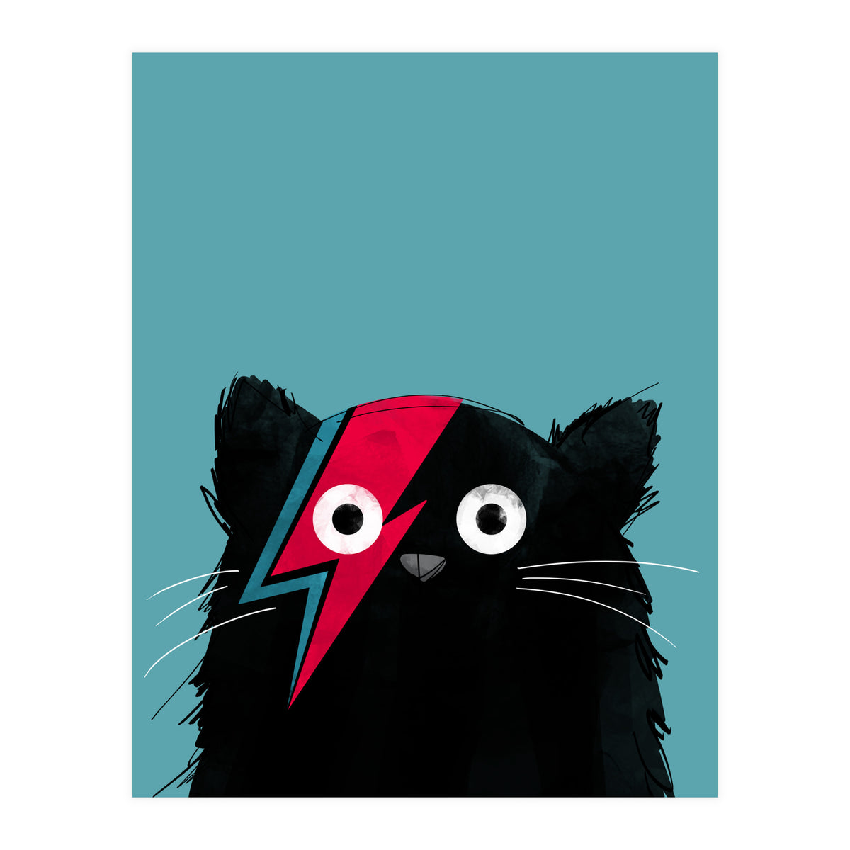 Doozal Cat Bowie Black (Print Only)