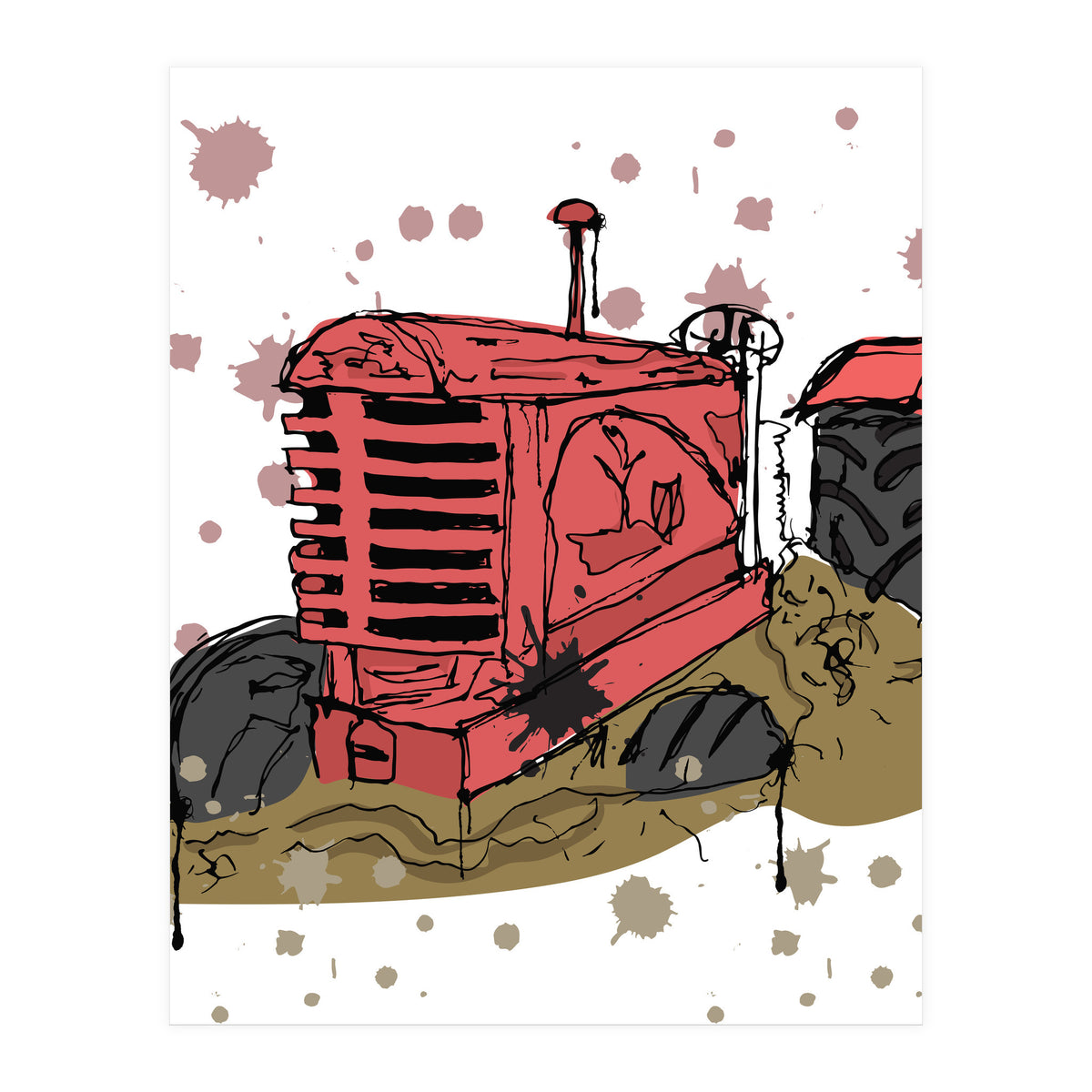 Abandoned tractor sketch (Print Only)