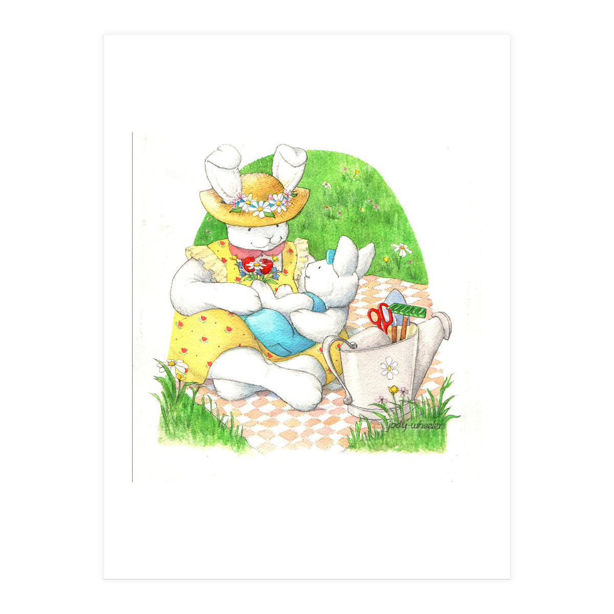 Momma Bunny & Baby (Print Only)