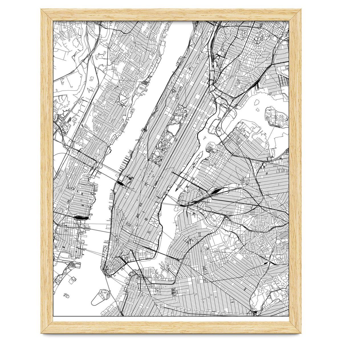 New York City White Map
