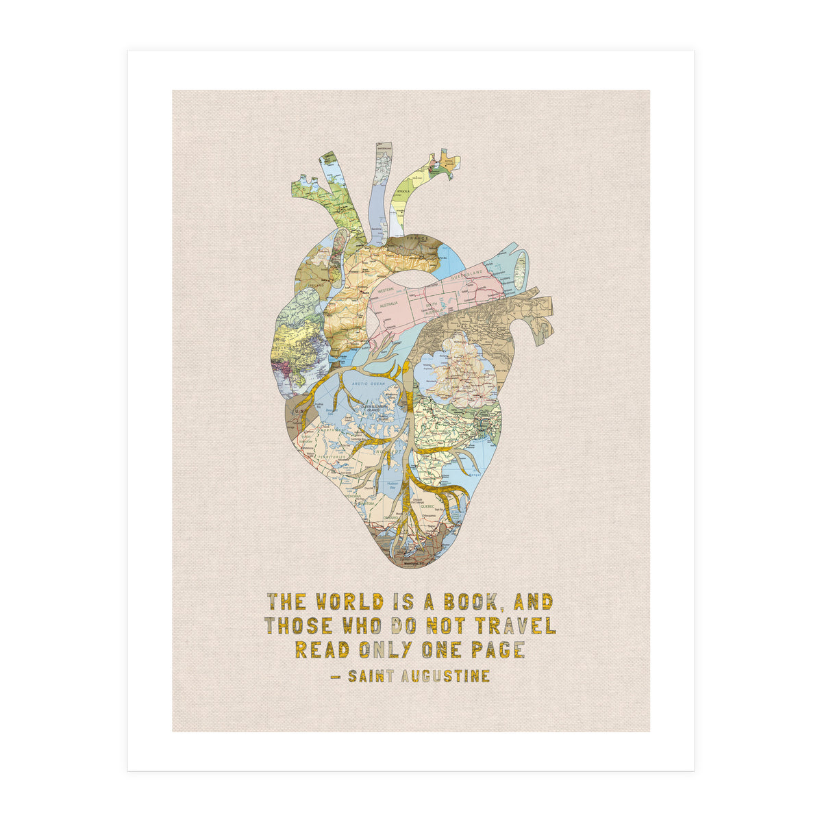 A Traveller's Heart + Quote (Print Only)