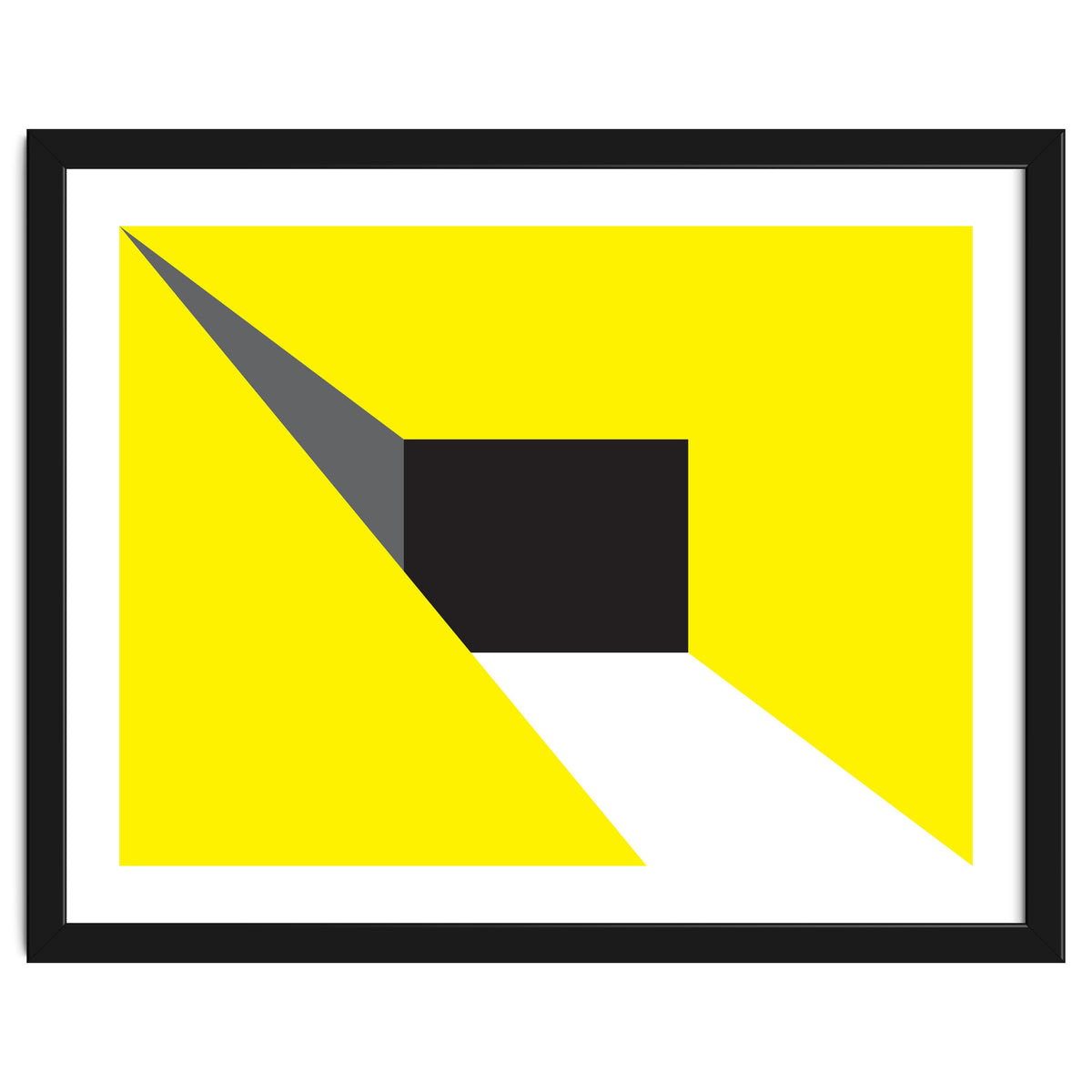 Geometric Shapes No. 20 - yellow, black & grey
