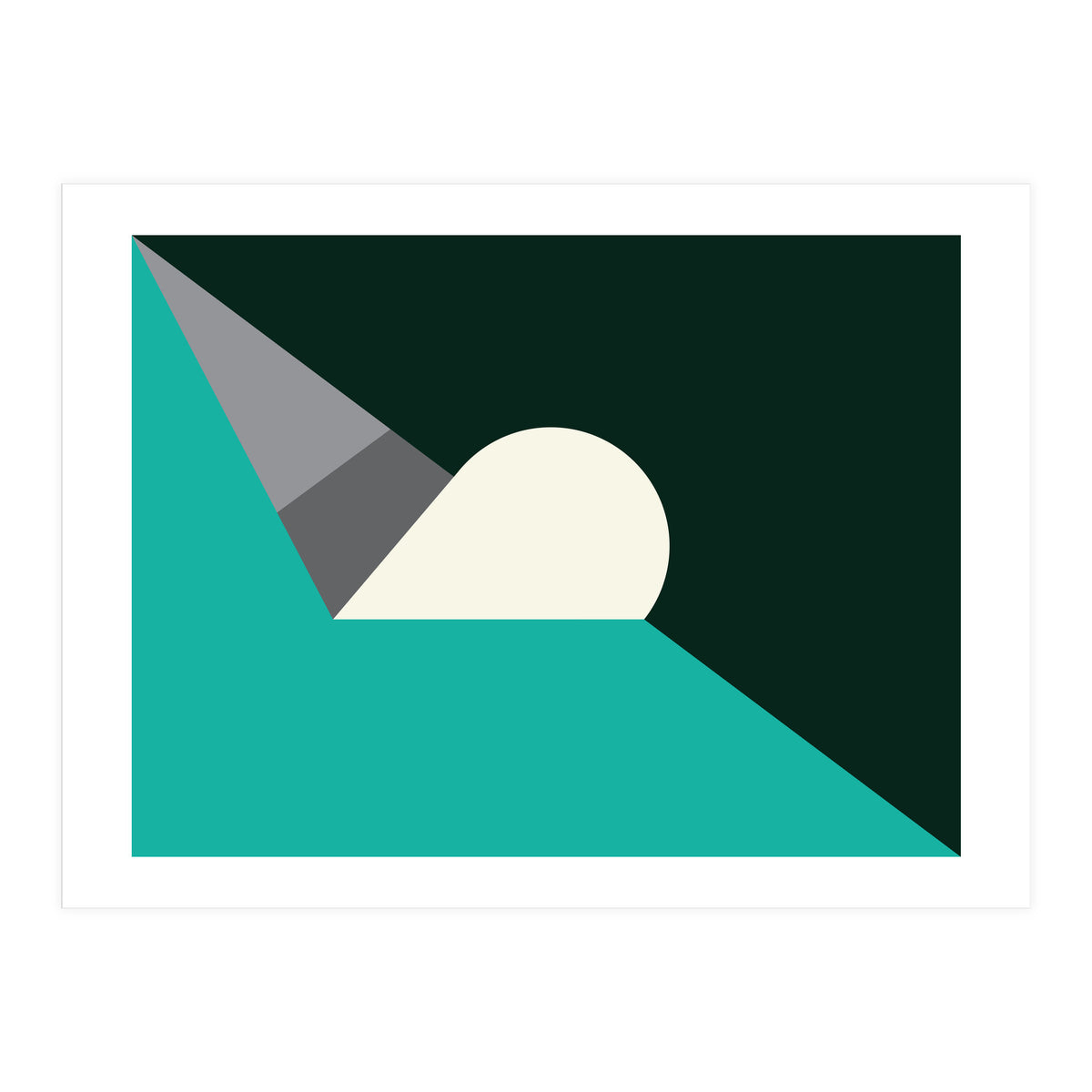 Geometric Shapes No. 56 - teal, grey & black (Print Only)