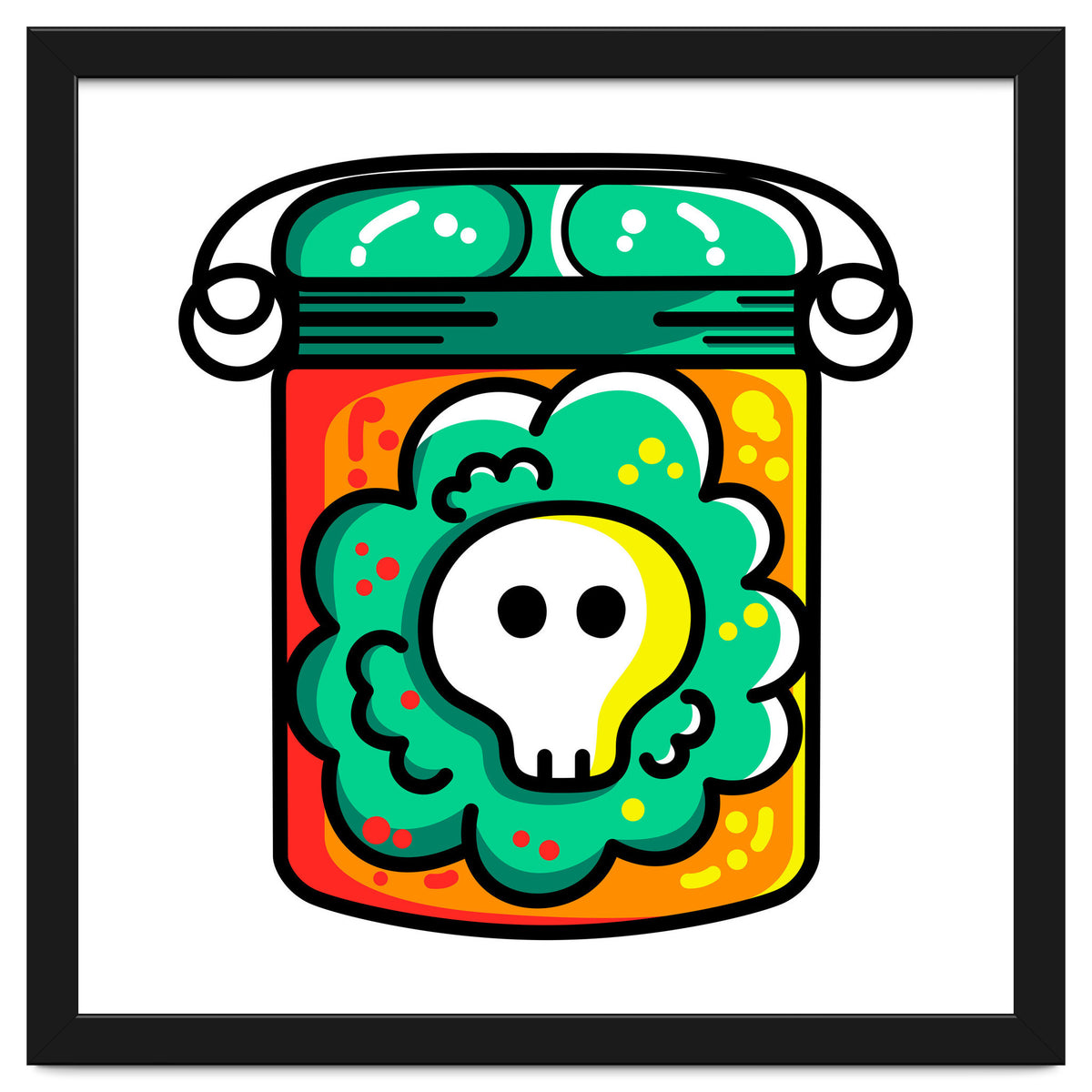 Kawaii Cute Skull In A Jar