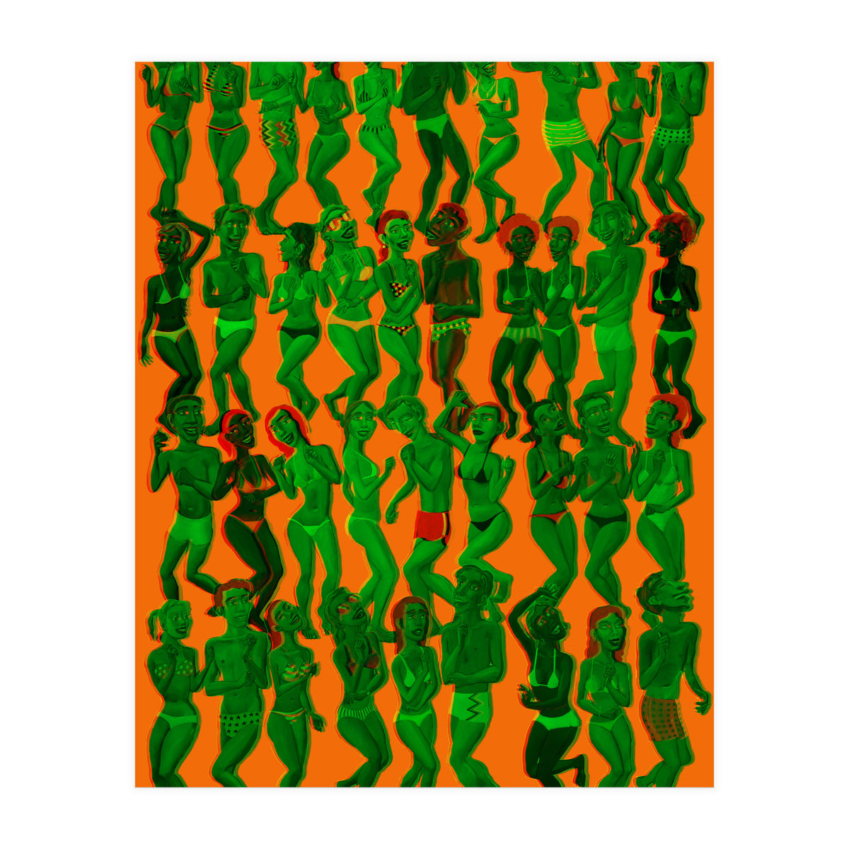 Bailando En La Playa 3d 5 (Print Only)