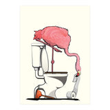 Flamingo on the Toilet, Funny Bathroom Humour (Print Only) thumbnail