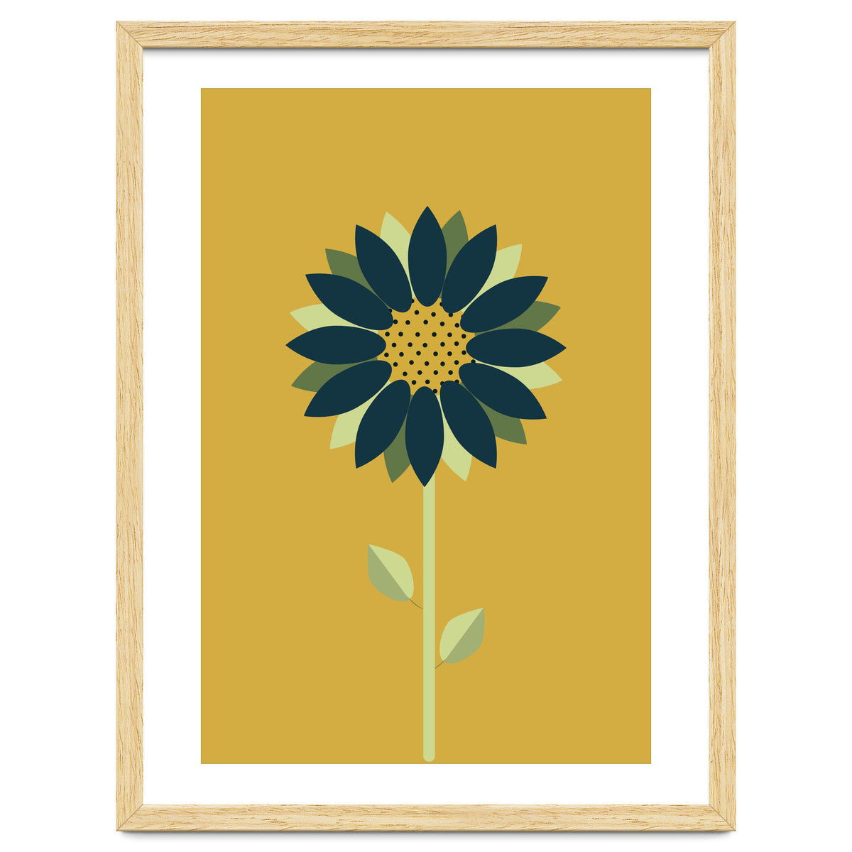 Scandinavian Folk Minimalist Flower Yellow Mustard