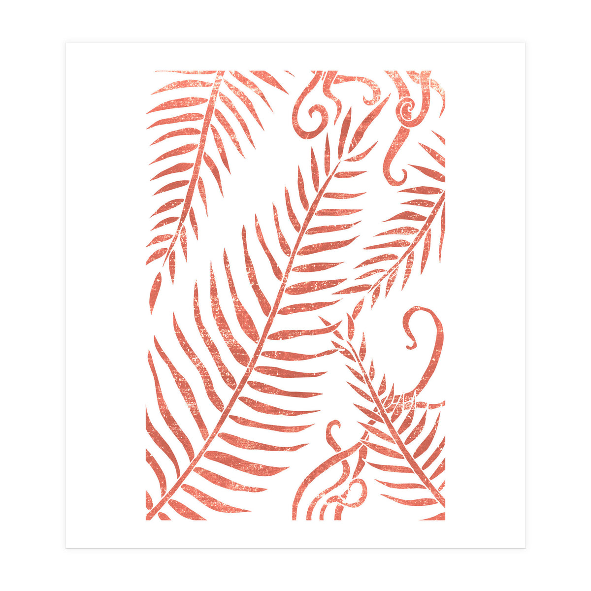 Abstract Terracotta Leaves 2 - Burnt Orange (Print Only)