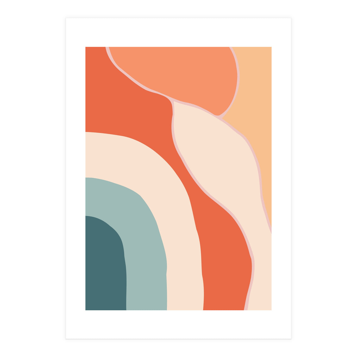Rainbow Retro Wavy Lines (Print Only)
