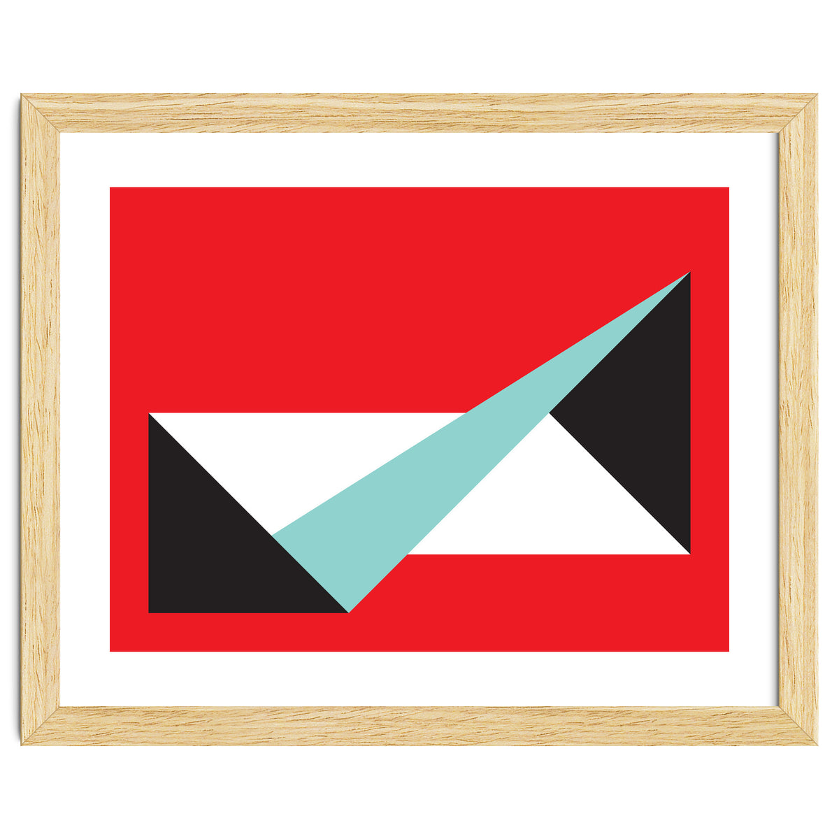 Geometric Shapes No. 49 -  teal, black & red