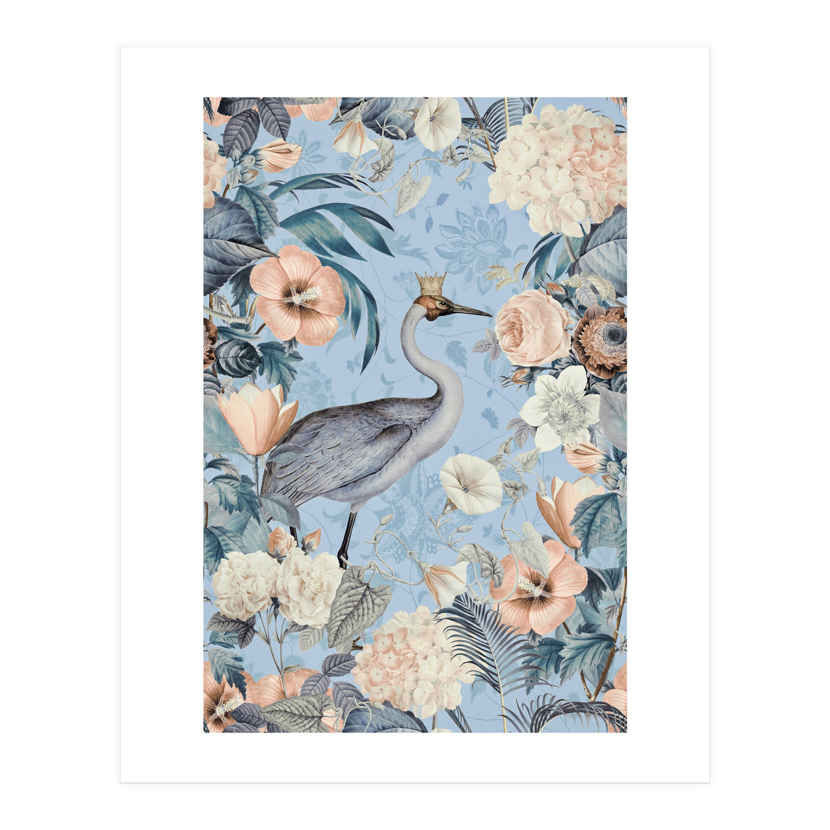 Crane King Blue Cream (Print Only)