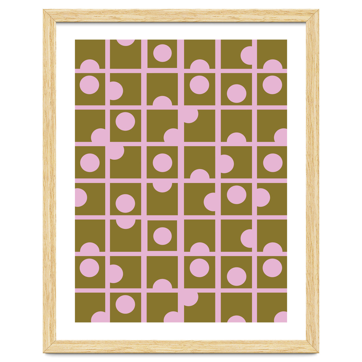 Pink Retro Circles Pattern