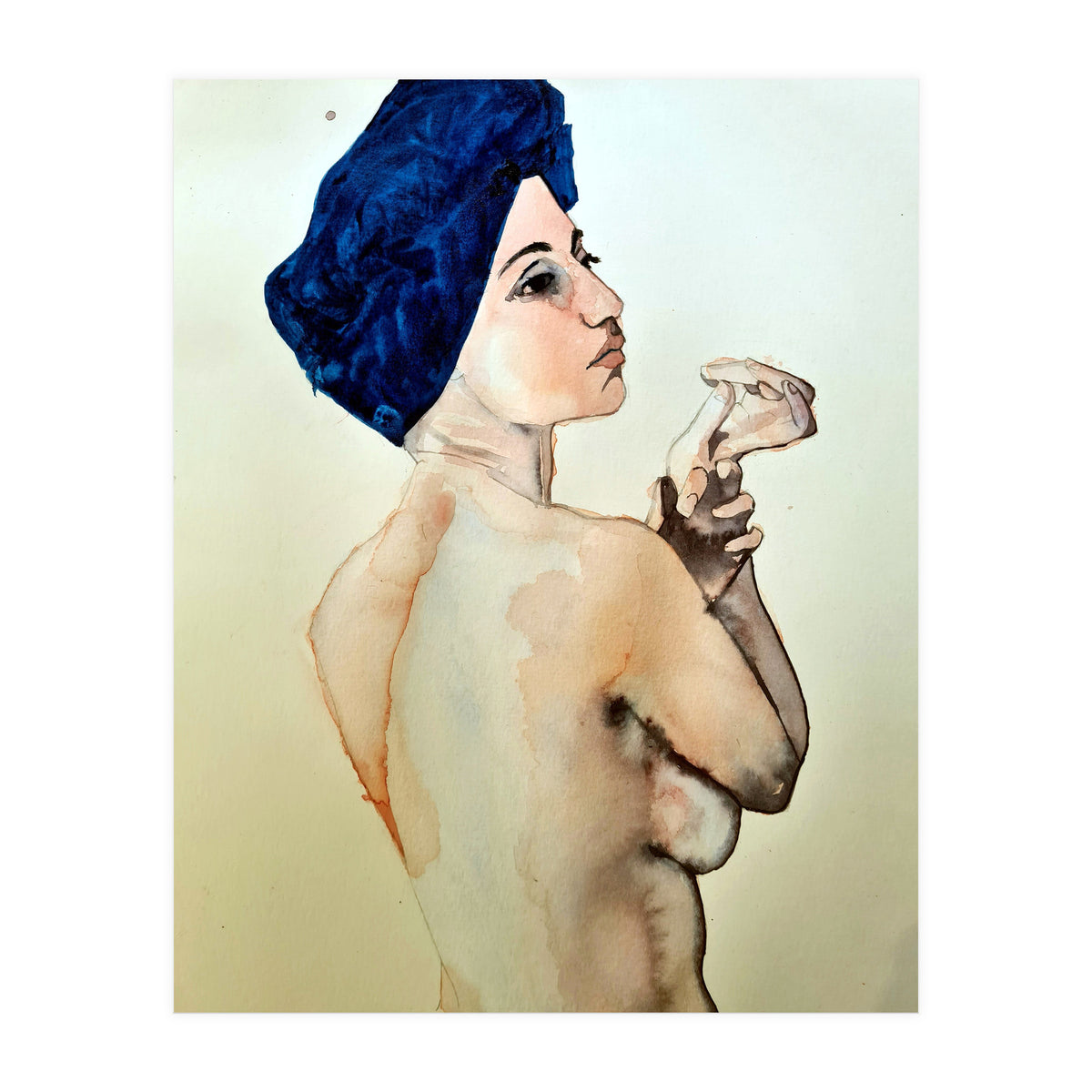 Untitled #89 - Nude in a blue turban (Print Only)