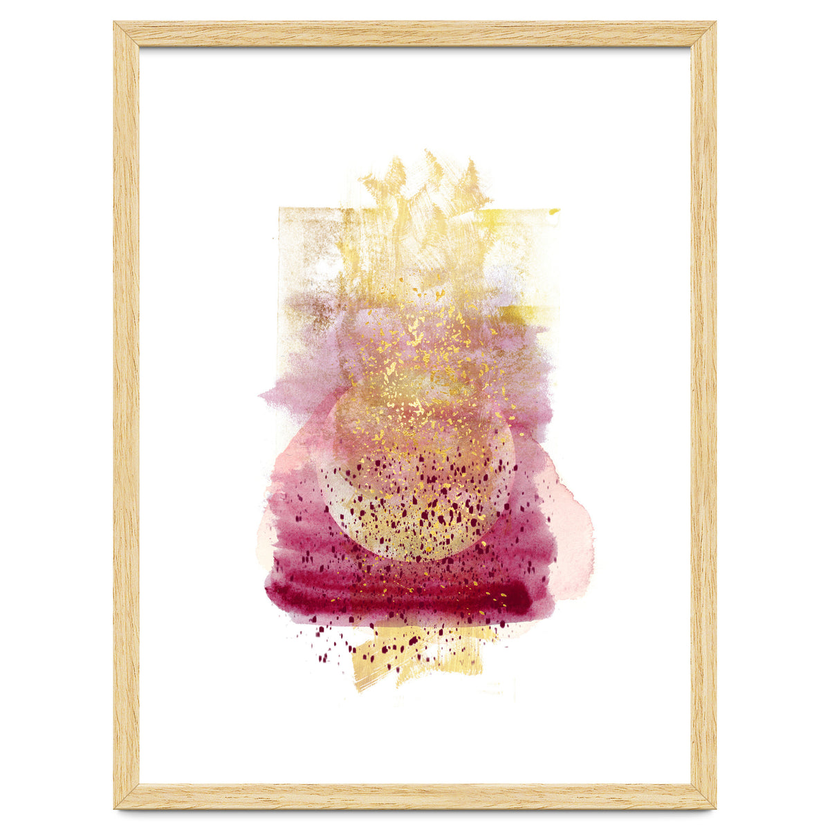 Abstract watercolour summer moon