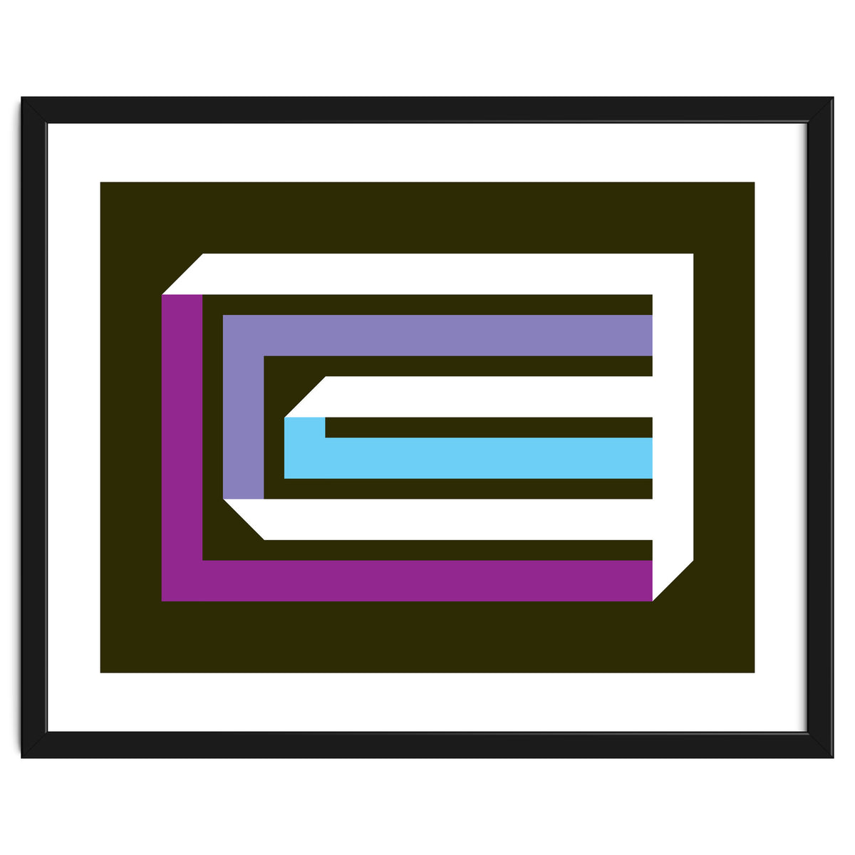 Geometric Shapes No. 35 -  brown, blue & lilac