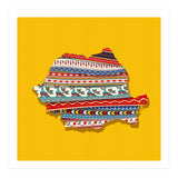 Decorative Romania Map (Print Only) thumbnail