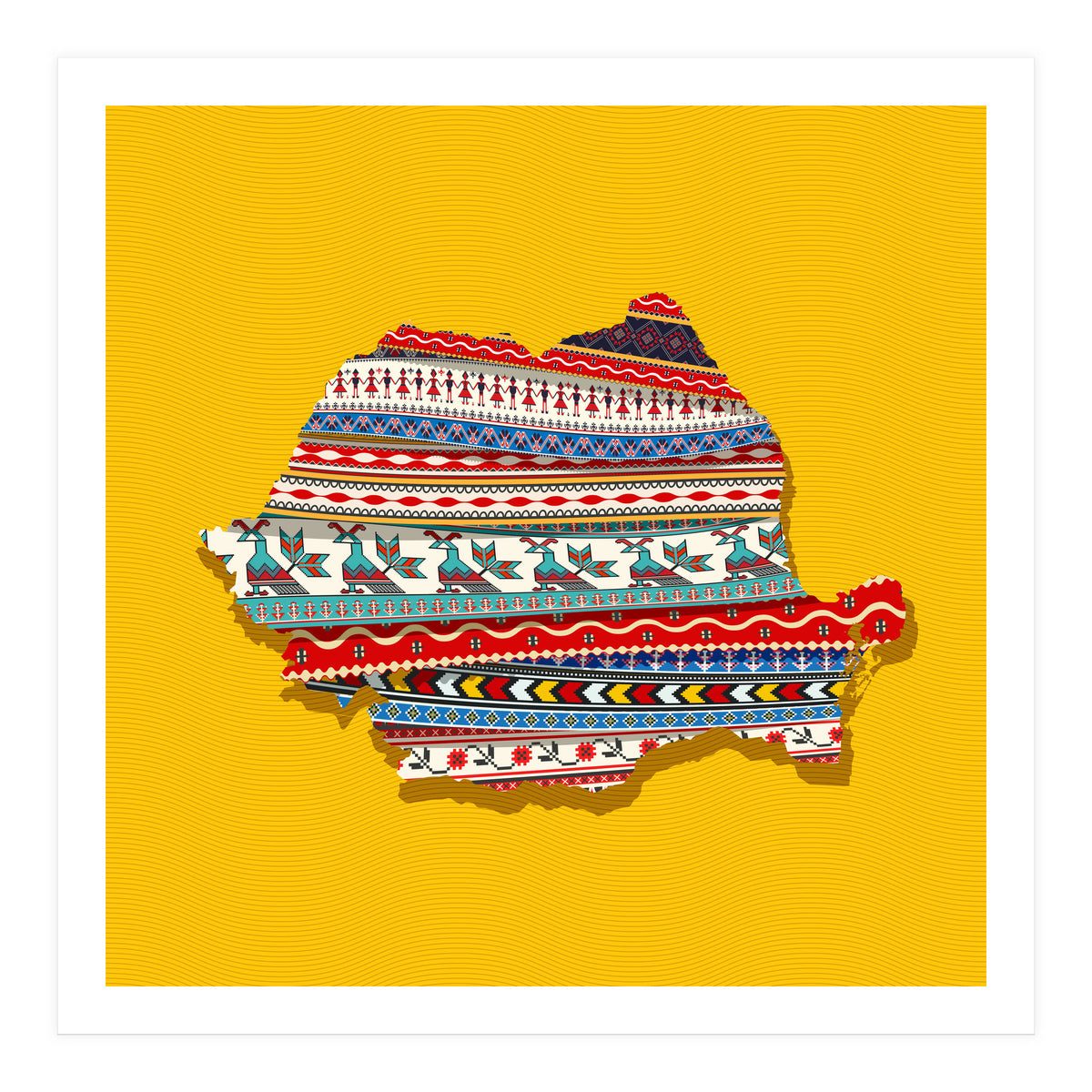 Decorative Romania Map (Print Only)