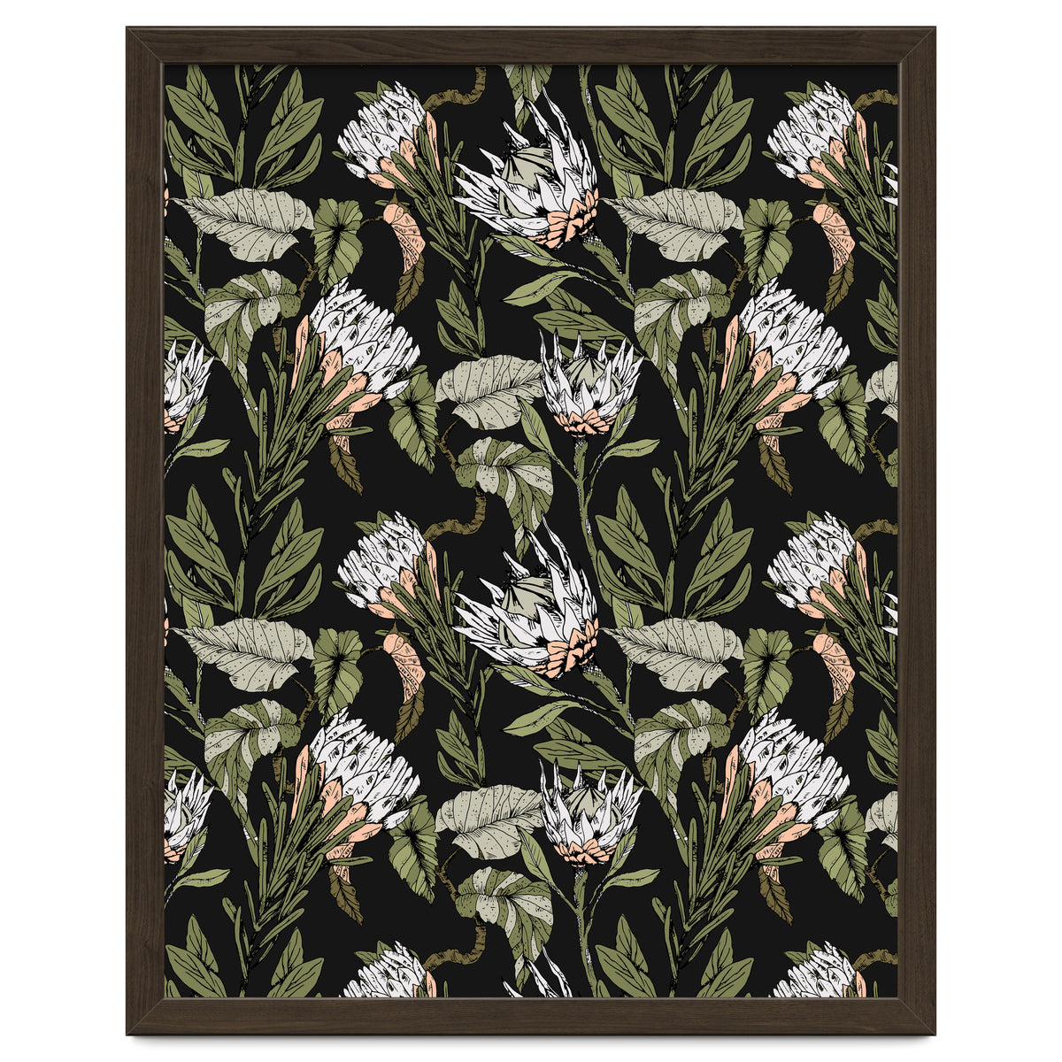 Dark pattern botanical boho
