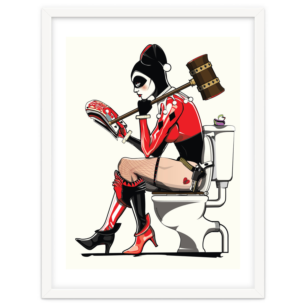 Harley Quinn on the Toilet, funny Bathroom Humour