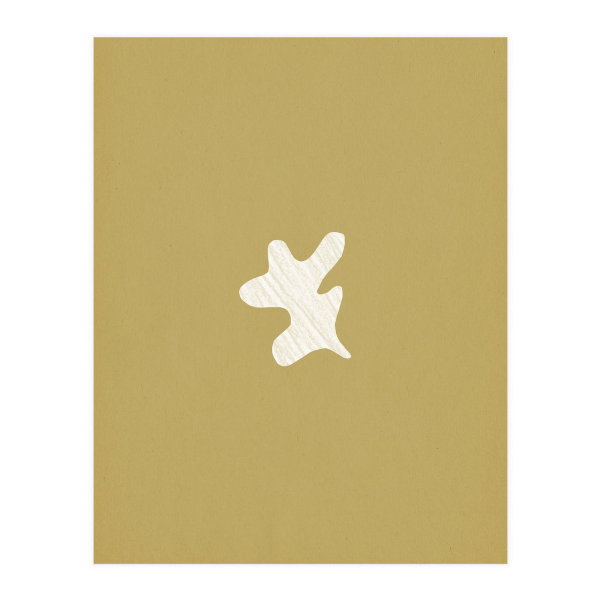 Olive green Matisse inspired shape (Print Only)