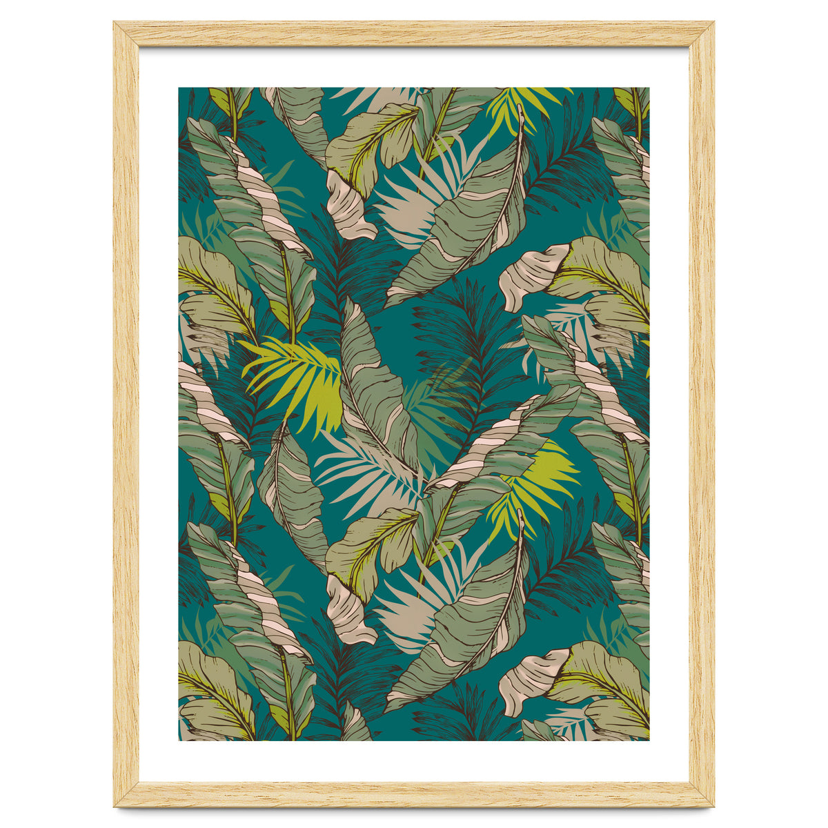 Drawing of wild tropical jungle