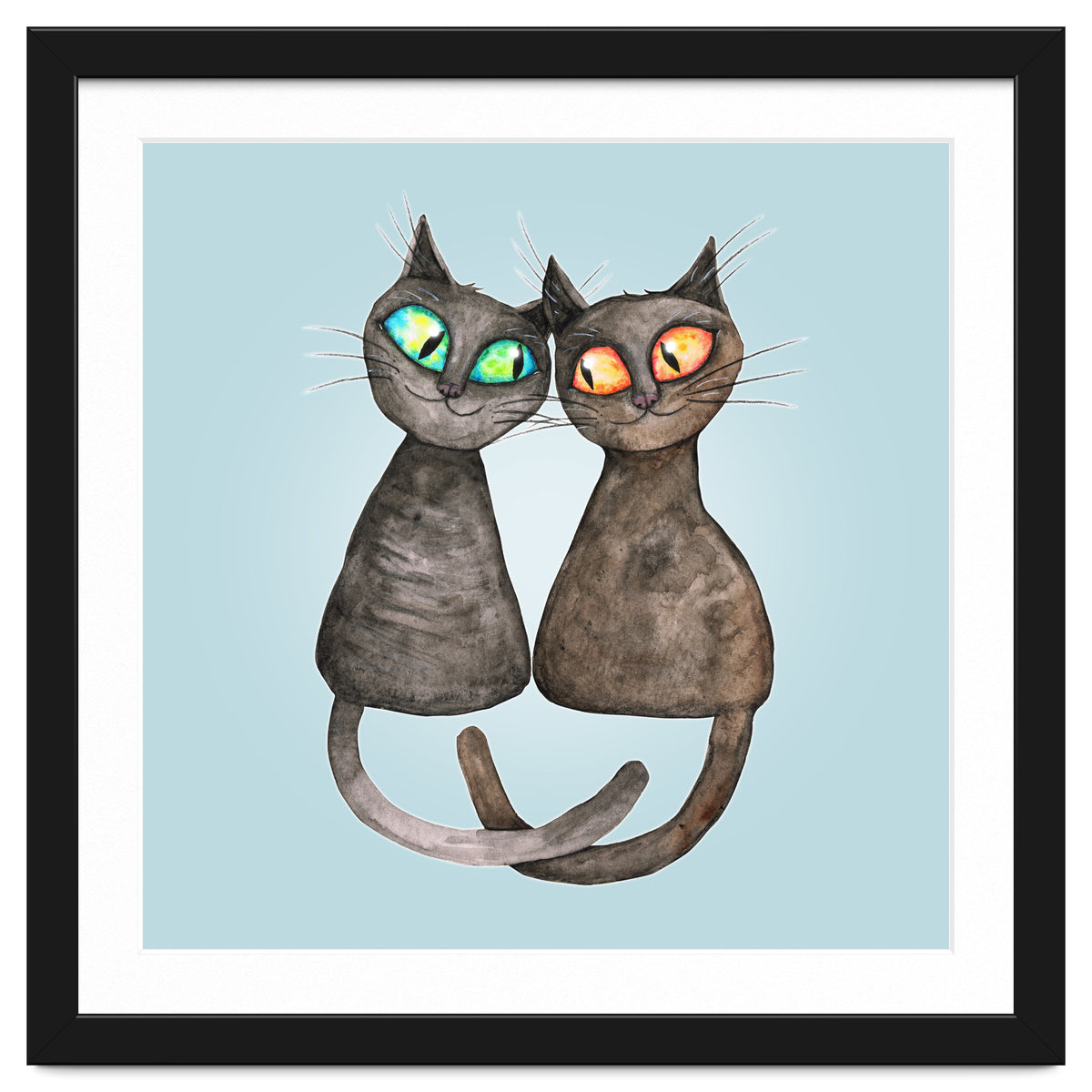 Two cute loving cats