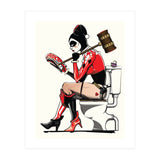 Harley Quinn on the Toilet, funny Bathroom Humour (Print Only) thumbnail