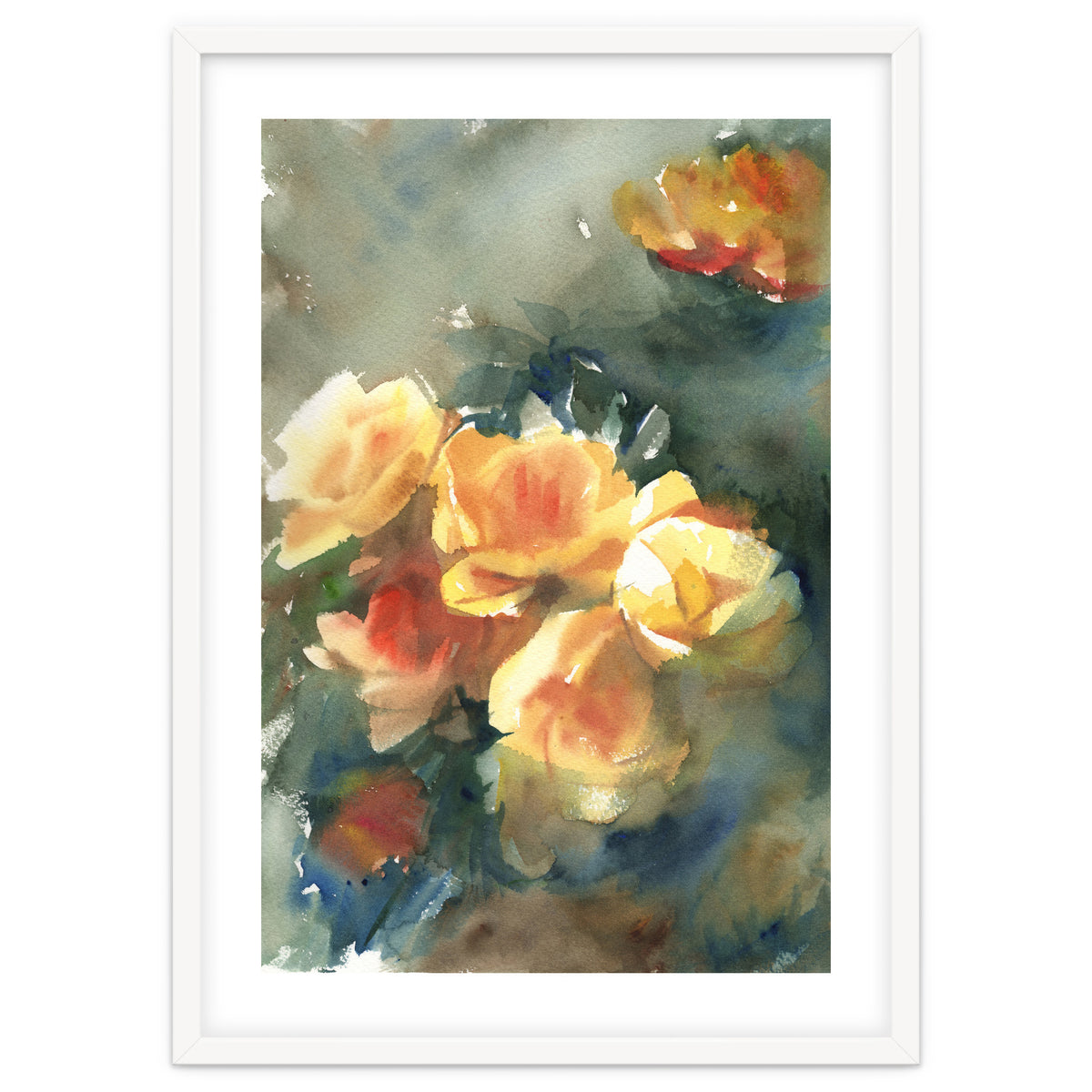 Abstract watercolor flowers