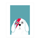 Doozal Dog Bowie White (Print Only) thumbnail
