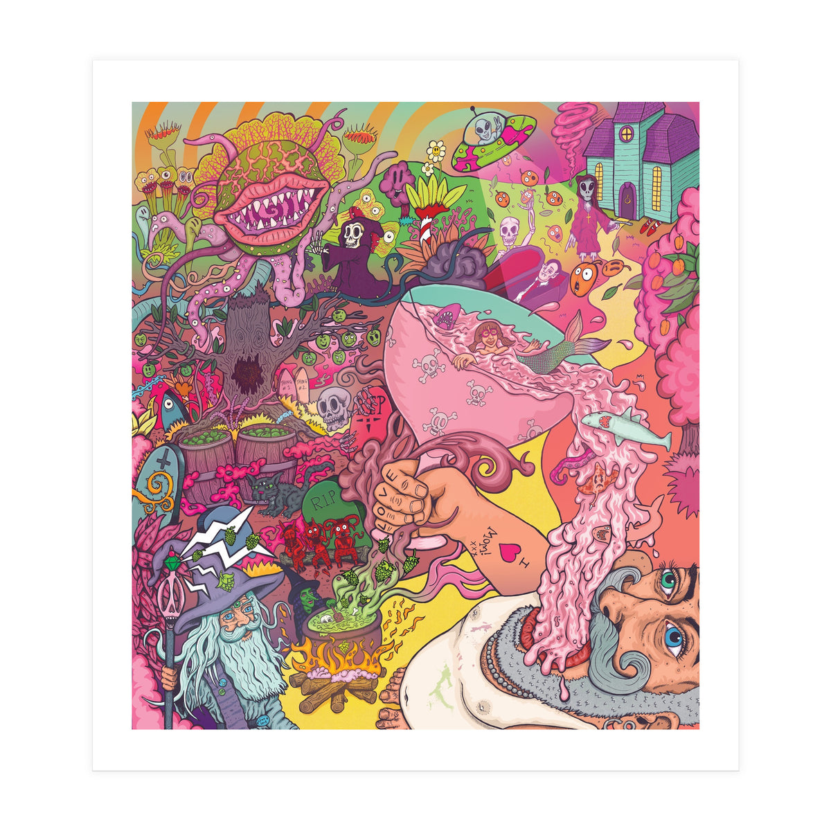 Abbeydale Brewery Collab Series Full Illustration - Yeastie Boys UK, Northern Monk, Origins Fyne Ales, Haand, Brew York and Black Jack Brewery. (Print Only)