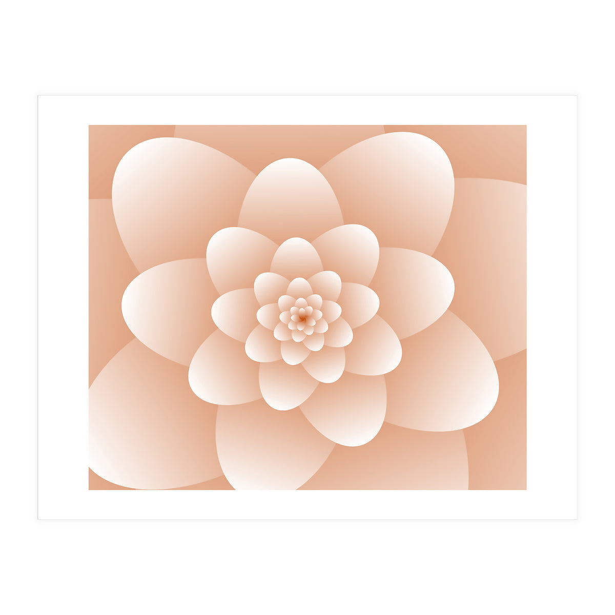 3d Abstract Orange Floral Spiral (Print Only)