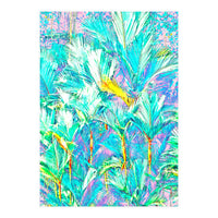 Palm Garden, Tropical Nature Jungle Botanical Painting, Bohemian Intricate Pastel Forest (Print Only)