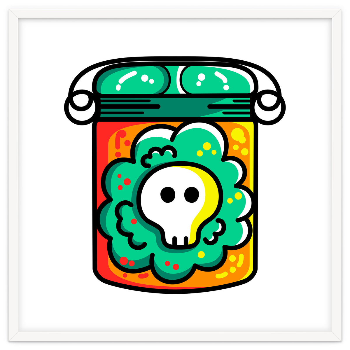 Kawaii Cute Skull In A Jar
