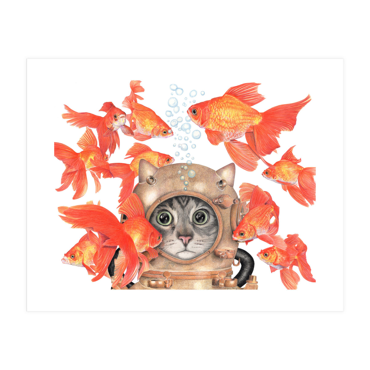 Scuba Cat  (Print Only)