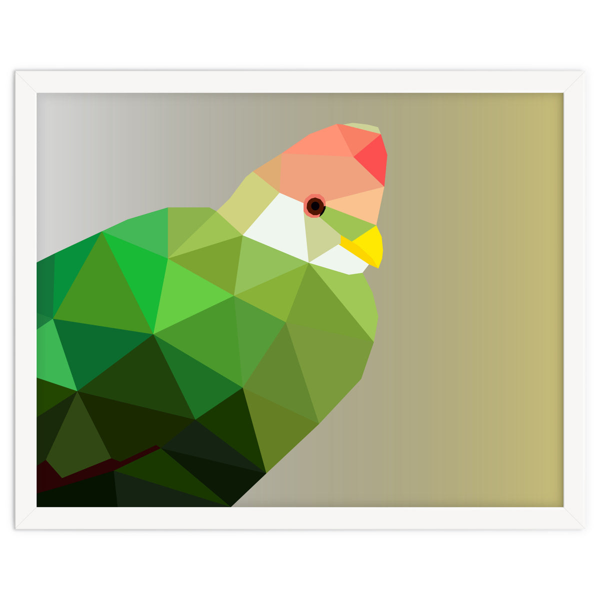 Red Crested Turaco Low Poly Art