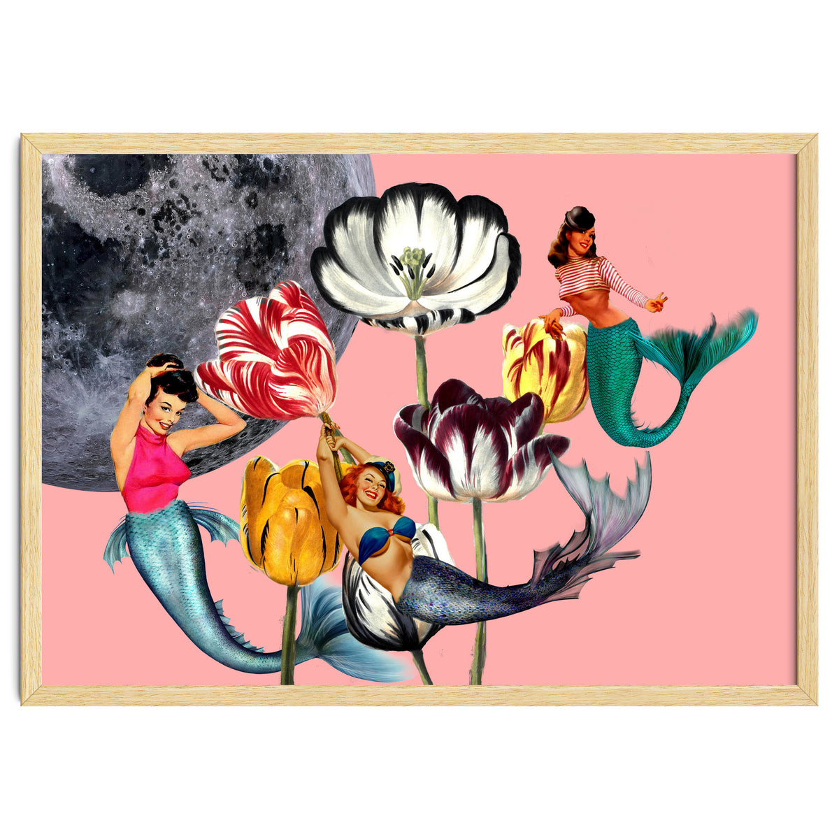 Mermaid Floral with moon
