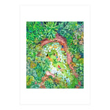 Tropical Vacay | Rainforest Jungle Botanical Lush Nature | Summer Lake People Swim | Boho Painting (Print Only) thumbnail