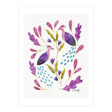Folk Art Peacocks Purple (Print Only) thumbnail
