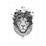 Floral Lion Bw (Print Only) thumbnail