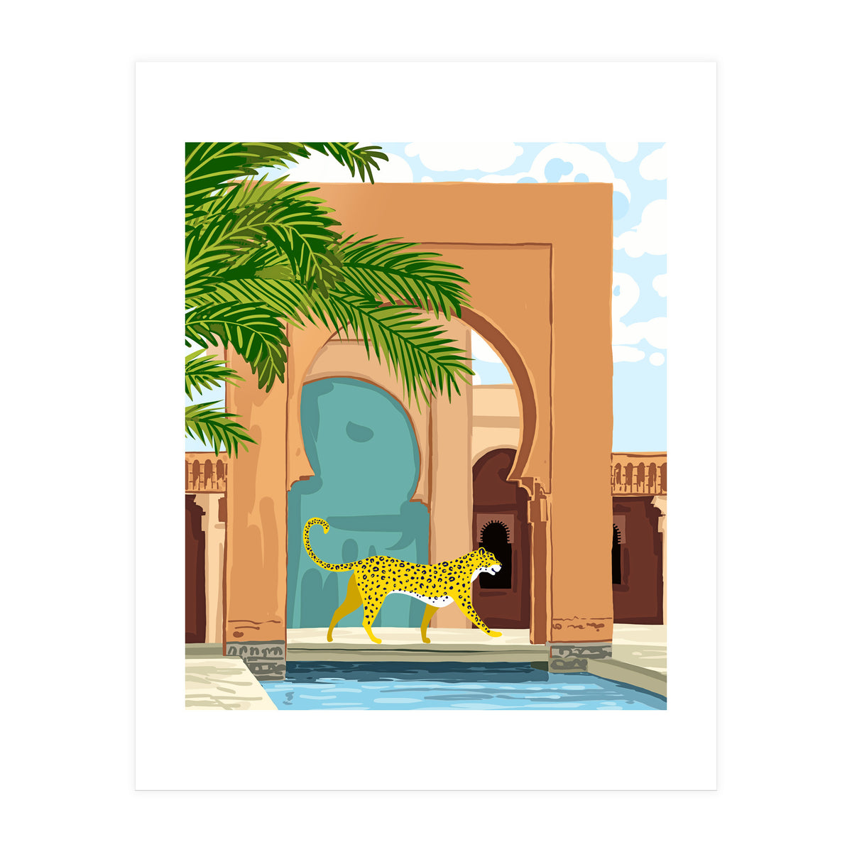 Cheetah under the Moroccan arch (Print Only)