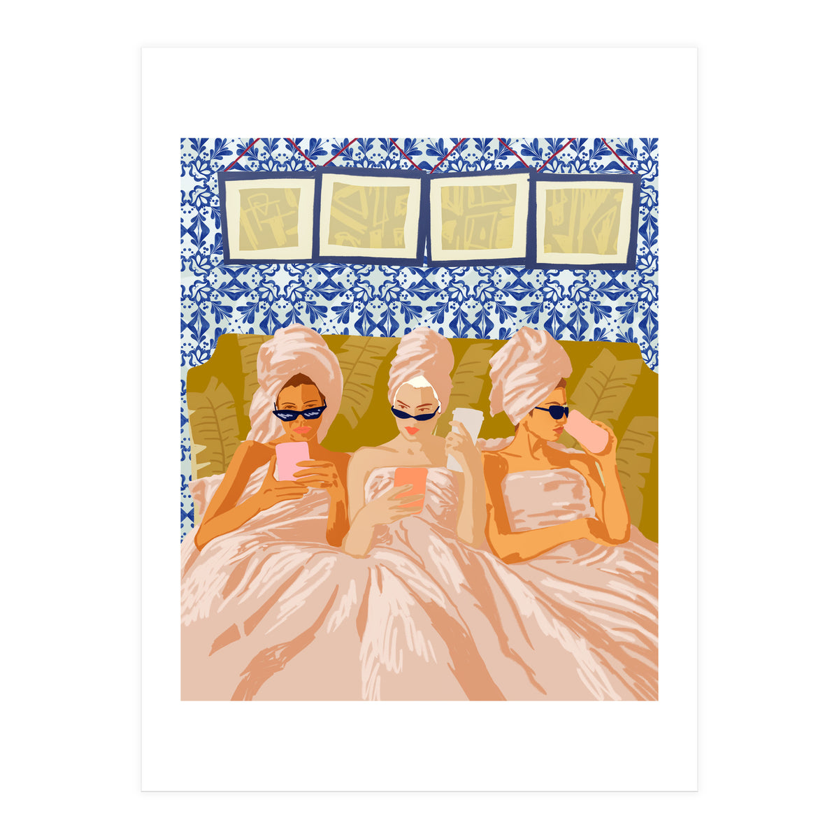 Ladies-Only Club | Girl Talk Slumber Party BFF | Bohemian Feminism Independent Moroccan Women (Print Only)