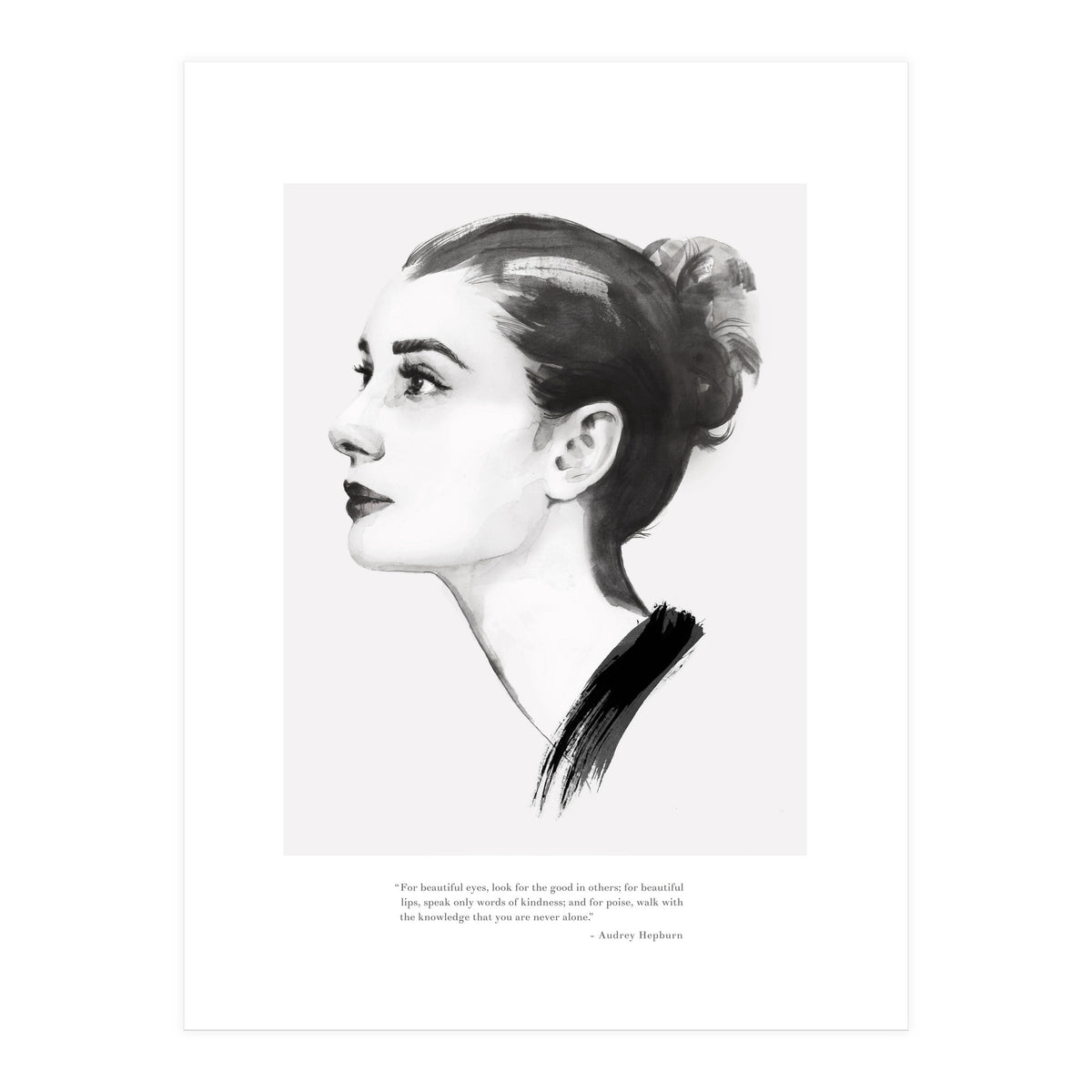 Audrey Hepburn, Quote Black (Print Only)
