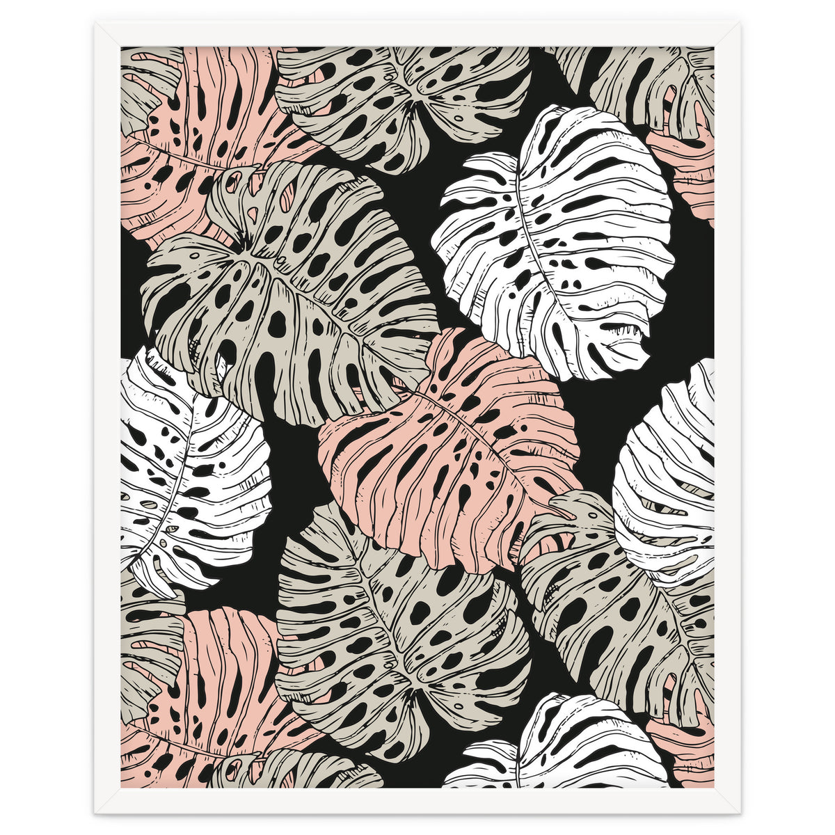 Monstera in the darkness of the jungle