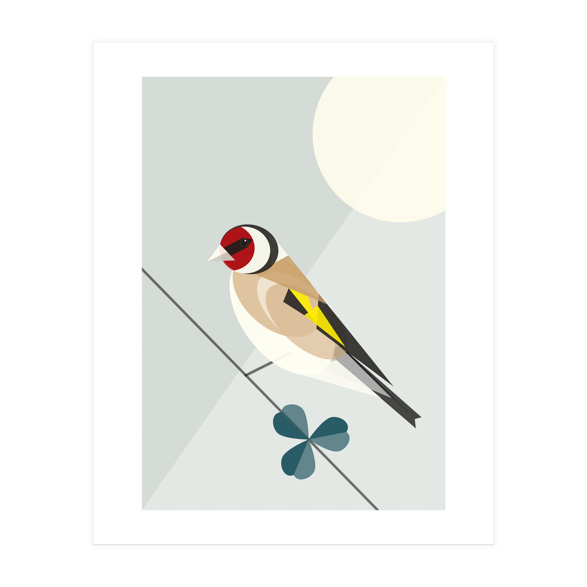 Mid Century Geometric Goldfinch (Print Only)