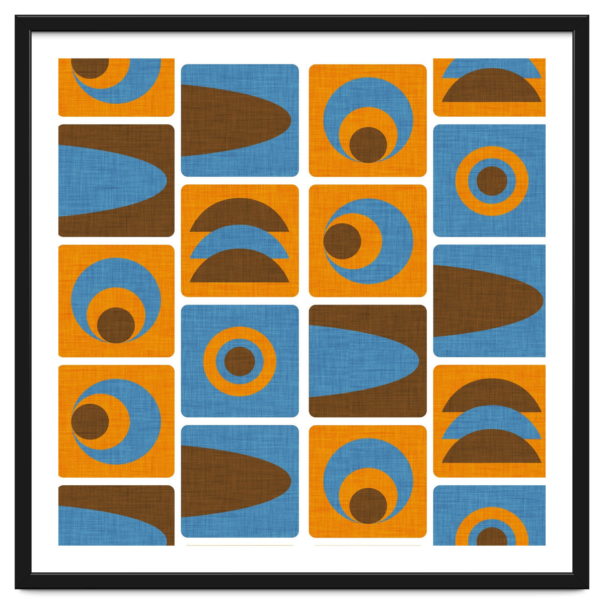 70s Cube Geo Orange Blue